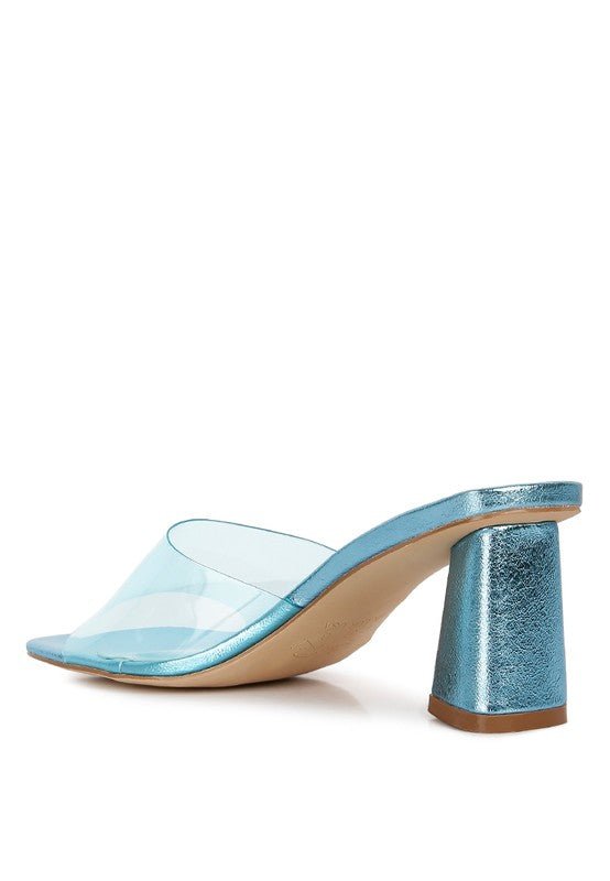 Eugnie Clear Straps Block Heel Sandals - Loving It Shop