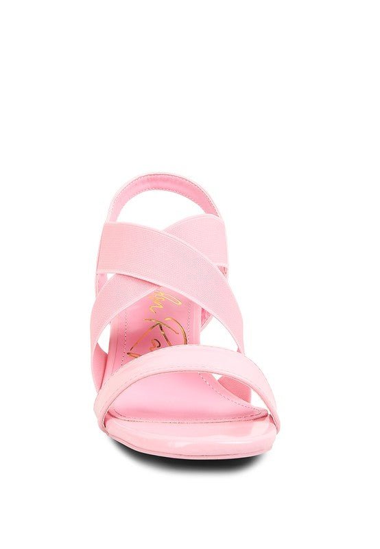 TAMATINA Elastic Straps Block Heel Sandals - Loving It Shop