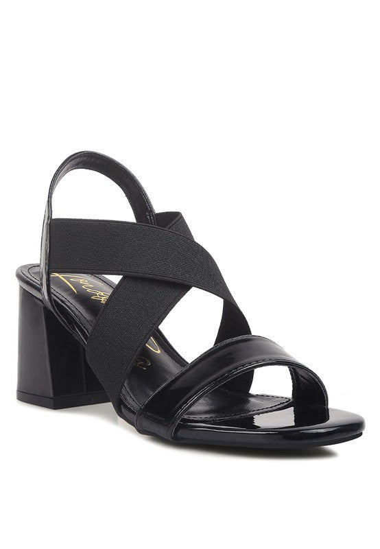 TAMATINA Elastic Straps Block Heel Sandals - Loving It Shop