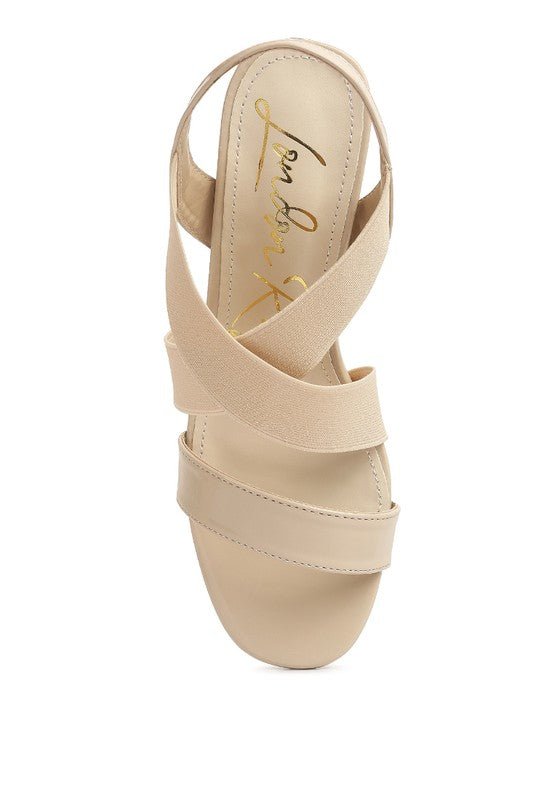 TAMATINA Elastic Straps Block Heel Sandals - Loving It Shop