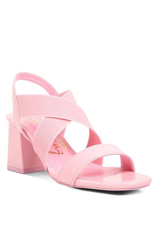 TAMATINA Elastic Straps Block Heel Sandals - Loving It Shop