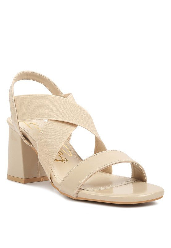TAMATINA Elastic Straps Block Heel Sandals - Loving It Shop