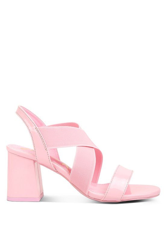 TAMATINA Elastic Straps Block Heel Sandals - Loving It Shop