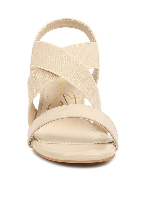 TAMATINA Elastic Straps Block Heel Sandals - Loving It Shop