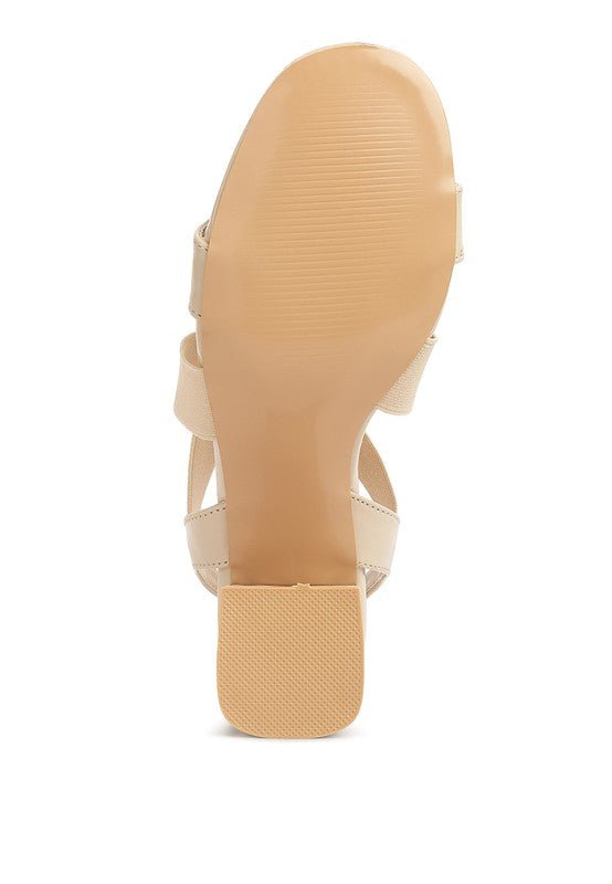 TAMATINA Elastic Straps Block Heel Sandals - Loving It Shop