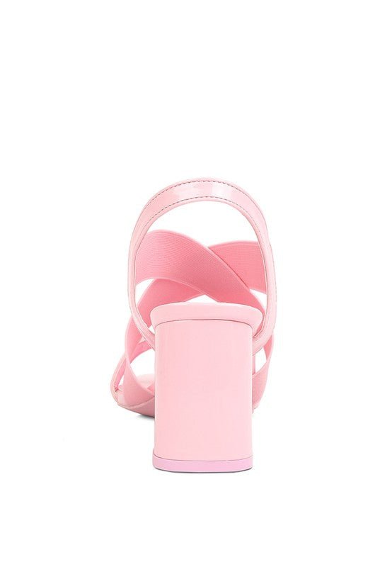 TAMATINA Elastic Straps Block Heel Sandals - Loving It Shop