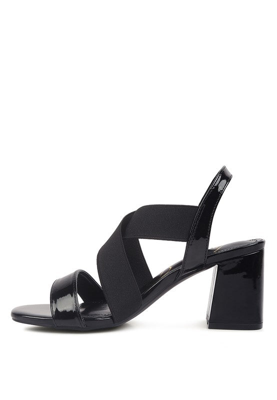 TAMATINA Elastic Straps Block Heel Sandals - Loving It Shop
