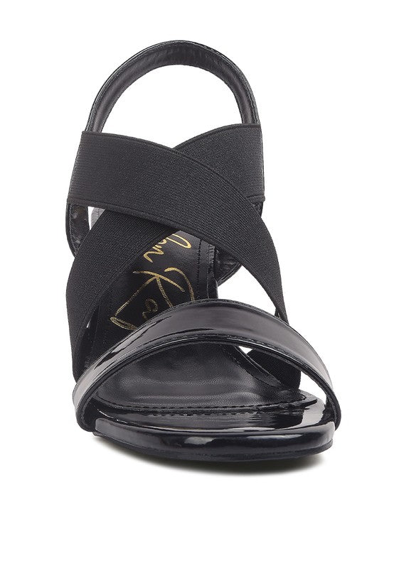 TAMATINA Elastic Straps Block Heel Sandals - Loving It Shop