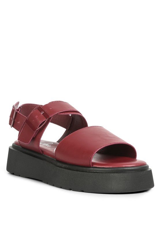 GLADEN Pin Buckle Platform Sandals - Loving It Shop
