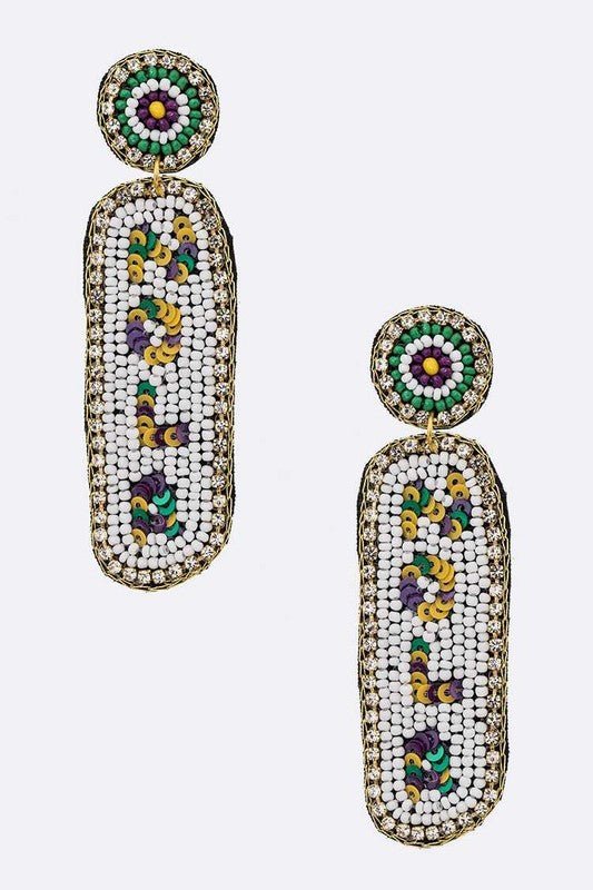 NOLA Beaded Mardi Gras Earrings - Loving It Shop