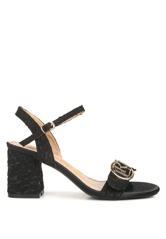 Chaplet Block Heel Pin Buckle Sandals - Loving It Shop