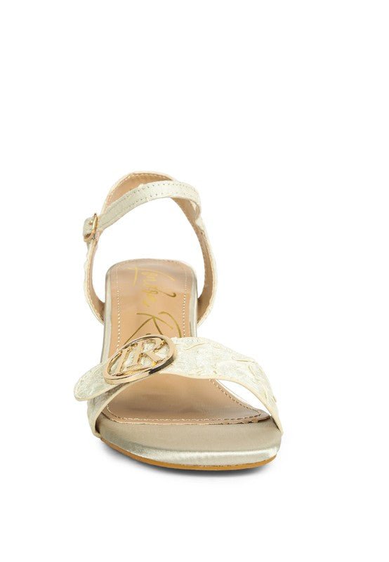 Chaplet Block Heel Pin Buckle Sandals - Loving It Shop