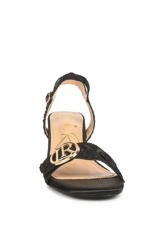 Chaplet Block Heel Pin Buckle Sandals - Loving It Shop