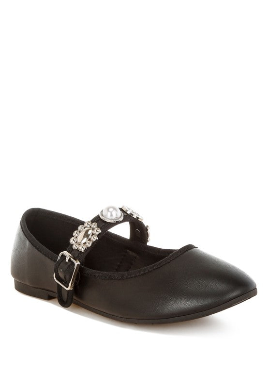 Kavana Charms Embellished Flat Mary Janes