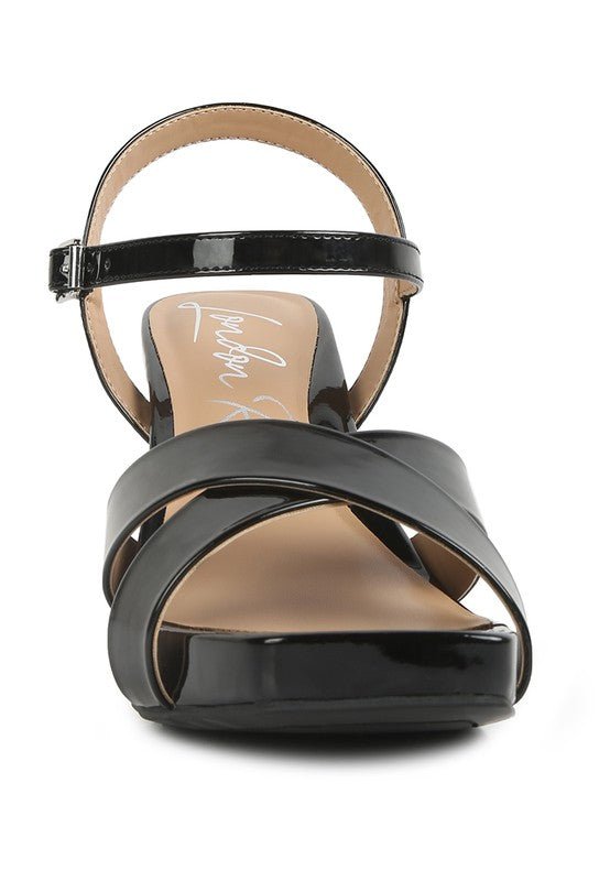 BAXTER Criss Cross Block Heels Sandals - Loving It Shop