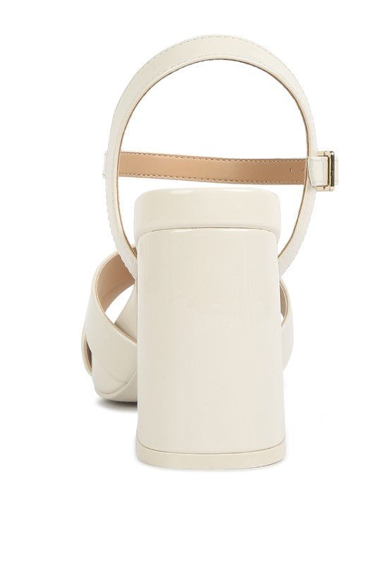 BAXTER Criss Cross Block Heels Sandals - Loving It Shop