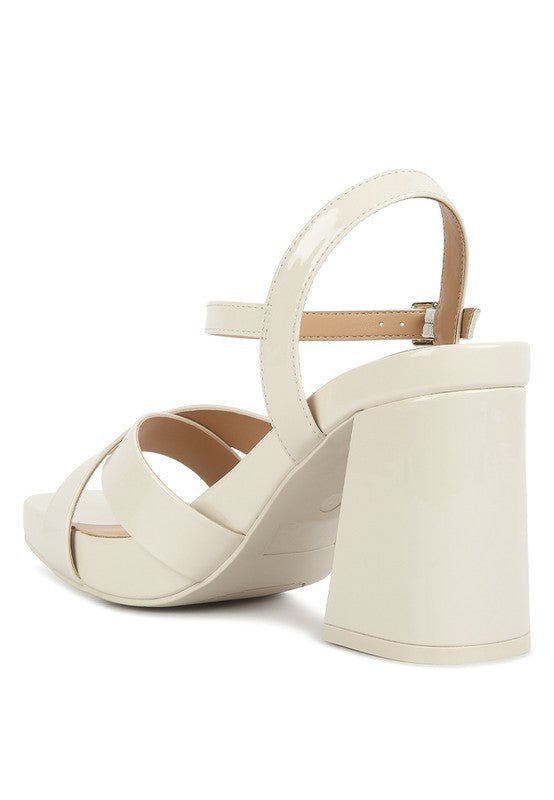 BAXTER Criss Cross Block Heels Sandals - Loving It Shop