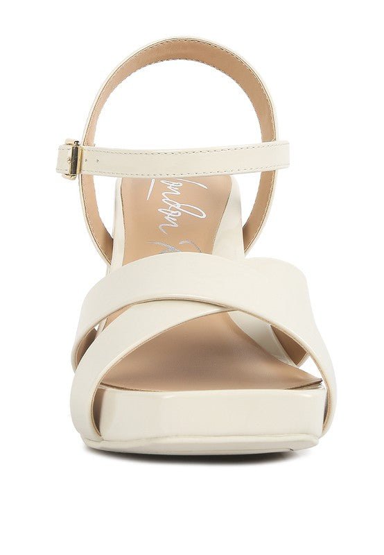 BAXTER Criss Cross Block Heels Sandals - Loving It Shop