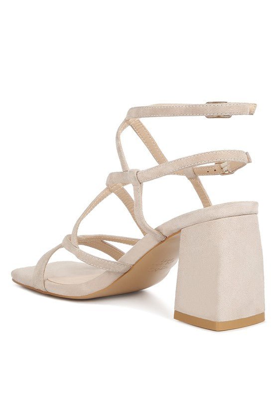 Fiorella Strappy Block Heel Sandals - Loving It Shop