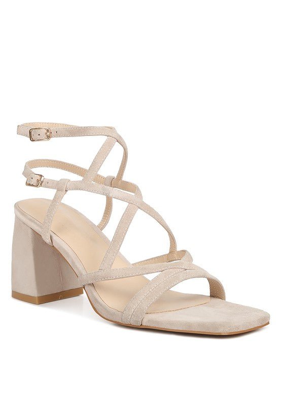 Fiorella Strappy Block Heel Sandals - Loving It Shop