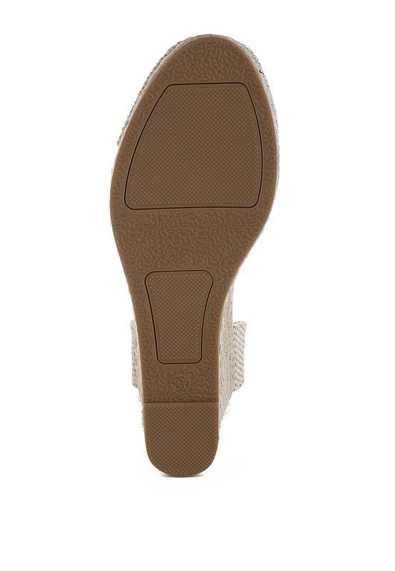 Sea Breeze Woven Lace - Up Espadrille Wedges - Loving It Shop