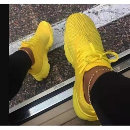 New Thick-soled Fly-woven Mesh Large Size Outdoor Breathable Sneakers