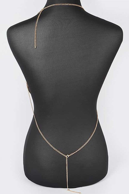 Rhinestone Star Fringe Drop Bra Chain - Loving It Shop