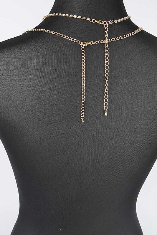 Rhinestone Fringe Detail Iconic Bra Chain - Loving It Shop