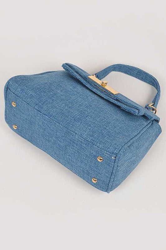 Top Handle Linen Bag Colorful Stylish Fashion Handbag