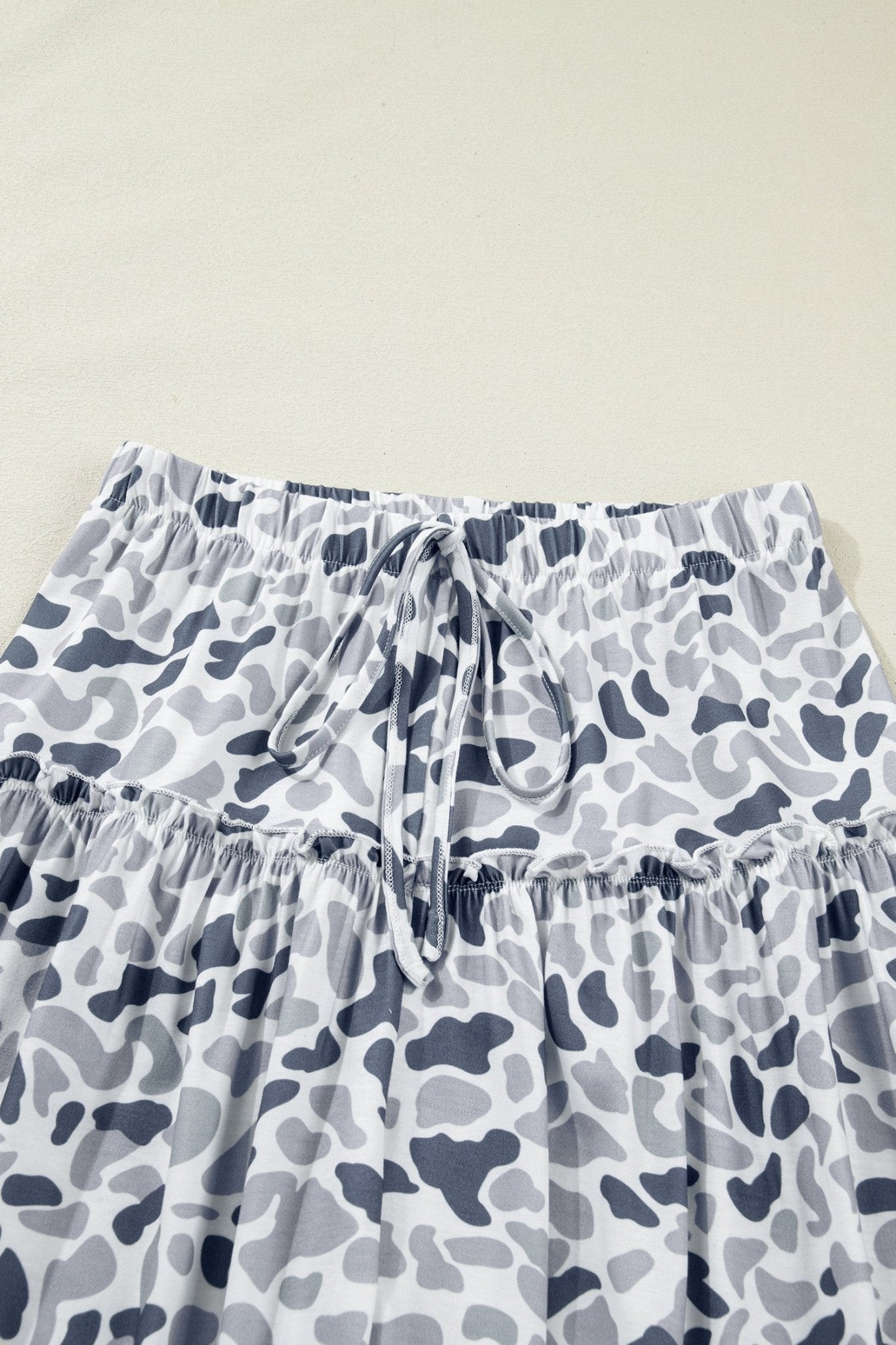Beige Camo Print Wide Leg Casual Pants - Loving It Shop