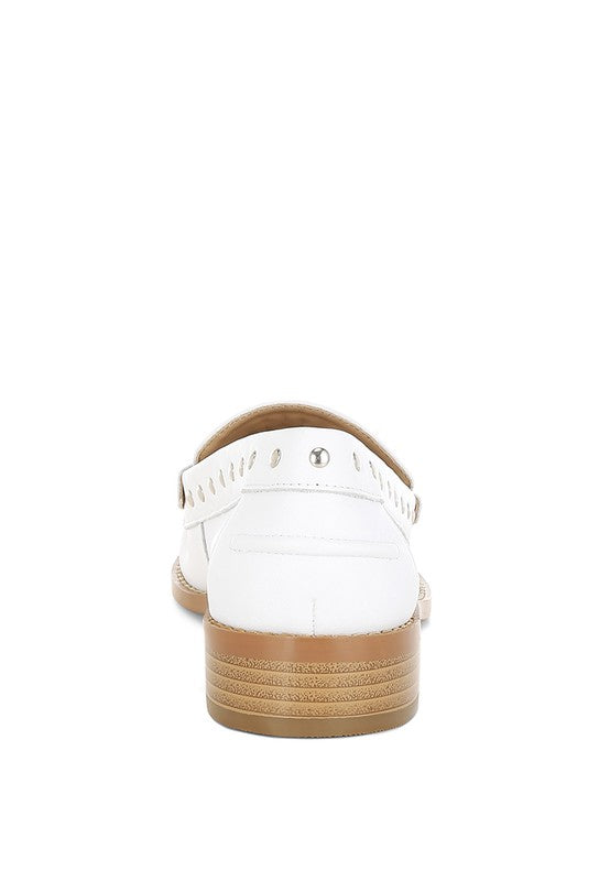 Oglavia Studs Embellished Leather Loafers