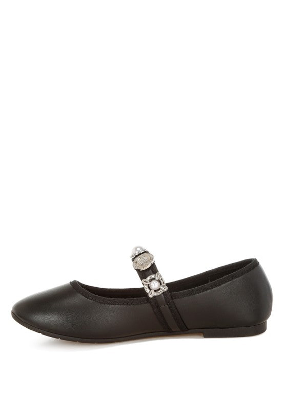 Kavana Charms Embellished Flat Mary Janes