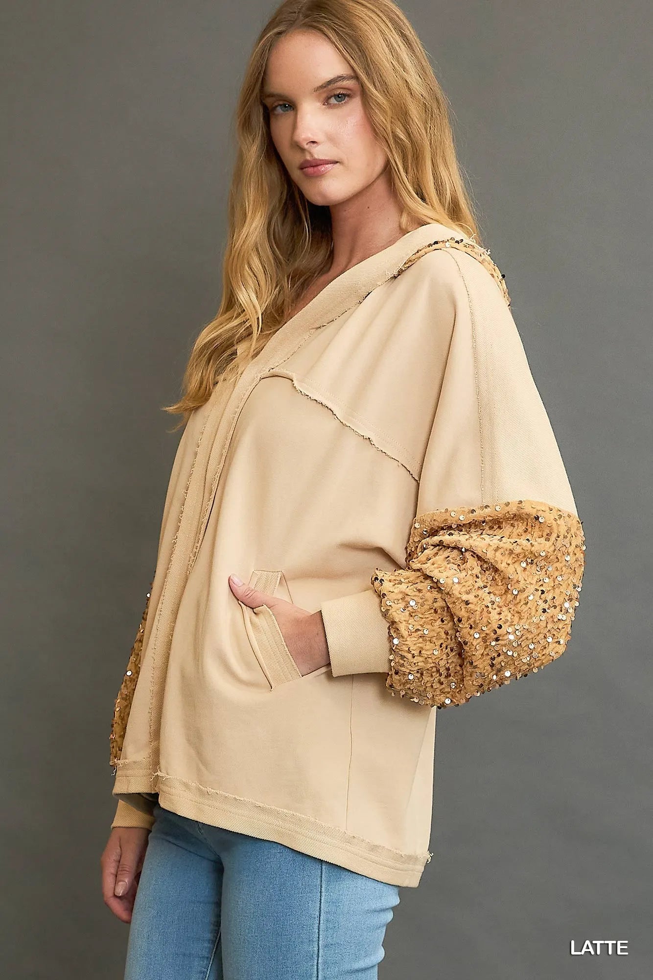Sequined French Terry Jacket