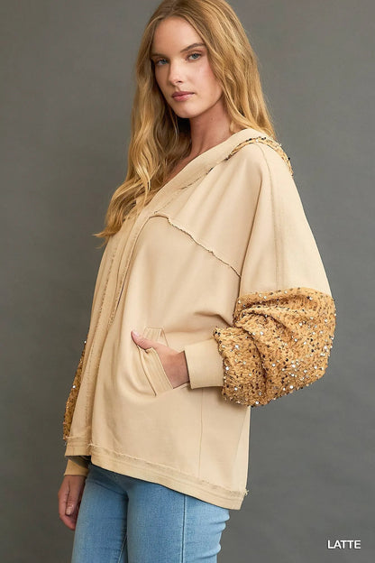 Sequined French Terry Jacket