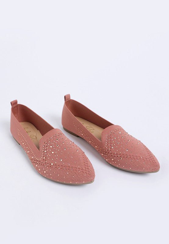 Abedi Rhinestone Embellished Pull Tab Loafers - Loving It Shop