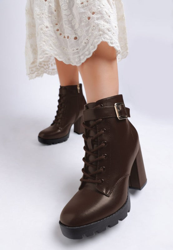 Grahams Faux Leather Lace Up Boots