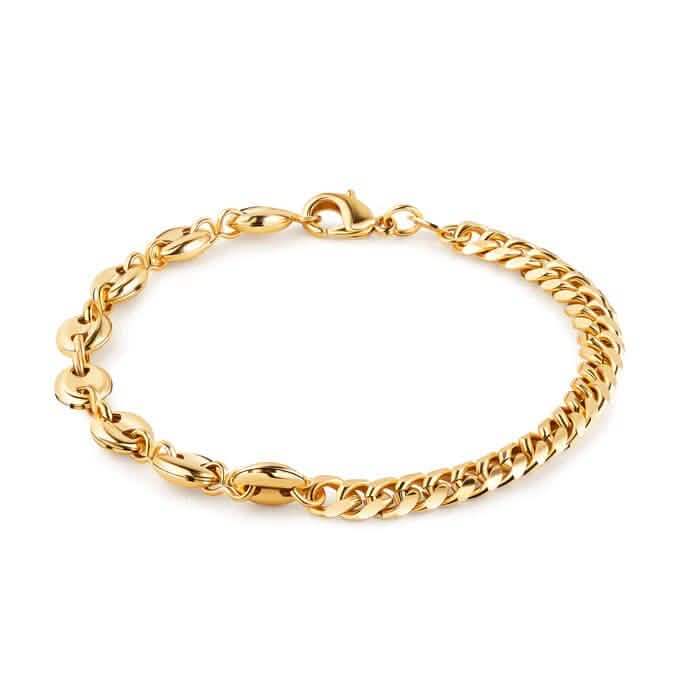 18K Gold Mariner &amp; Cuban Link Bracelet