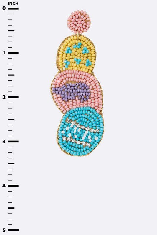 Easter Eggs Beaded Iconic Earrings - Loving It Shop