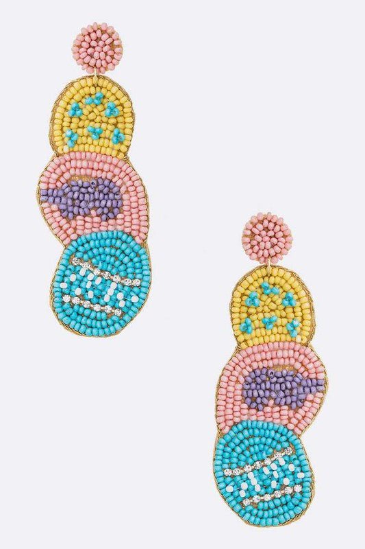 Easter Eggs Beaded Iconic Earrings - Loving It Shop