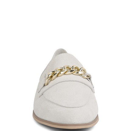 Ricka Chain Embellished Loafers - Loving It Shop