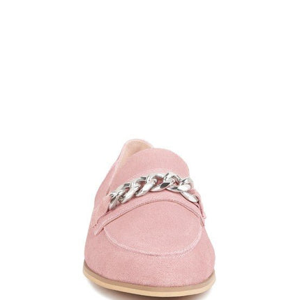 Ricka Chain Embellished Loafers - Loving It Shop