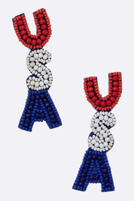 Beaded USA Iconic Earrings - Loving It Shop