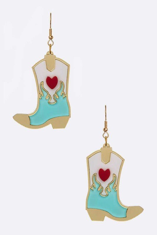 Acrylic Cowboy Boots Earrings - Loving It Shop