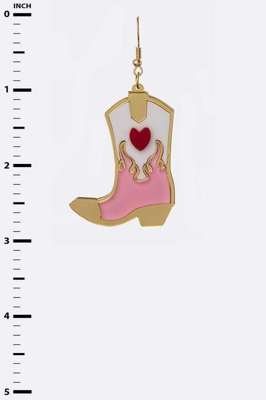 Acrylic Cowboy Boots Earrings - Loving It Shop