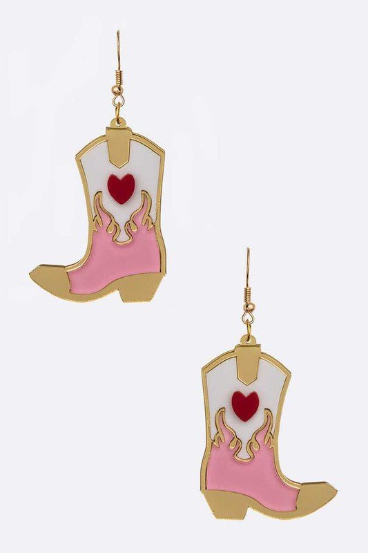 Acrylic Cowboy Boots Earrings - Loving It Shop