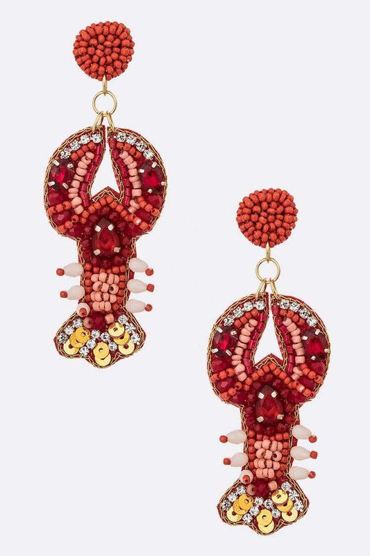 Iconic Crawfish Beaded Drop Earrings - Loving It Shop