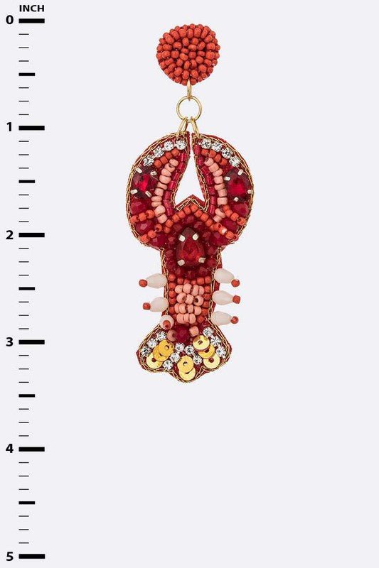 Iconic Crawfish Beaded Drop Earrings - Loving It Shop