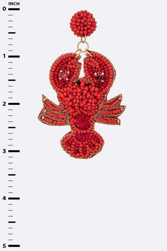 Beaded Crawfish Iconic Earrings - Loving It Shop