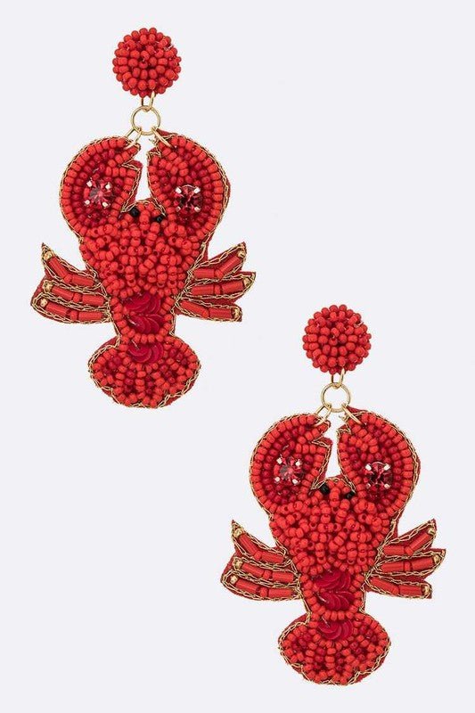 Beaded Crawfish Iconic Earrings - Loving It Shop