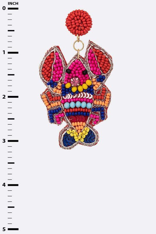 Mix Color Crawfish Beaded Earrings - Loving It Shop
